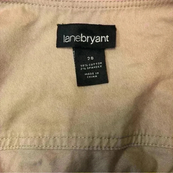 Lane Bryant Khaki Twill Jacket Size 28 Gold Silver Studs Button Front - Picture 9 of 13